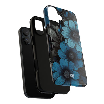 Obsidian Blue Petals · Coque de téléphone Tough pour iPhone