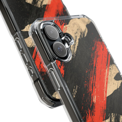 Urban Slash Camo · Clear Impact Magnetic Phone Case for iPhone · Black