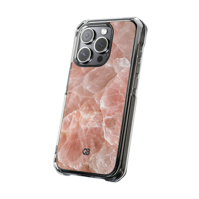 Rose Quartz Facet · Clear Impact Magnetic Phone Case for iPhone · Pink