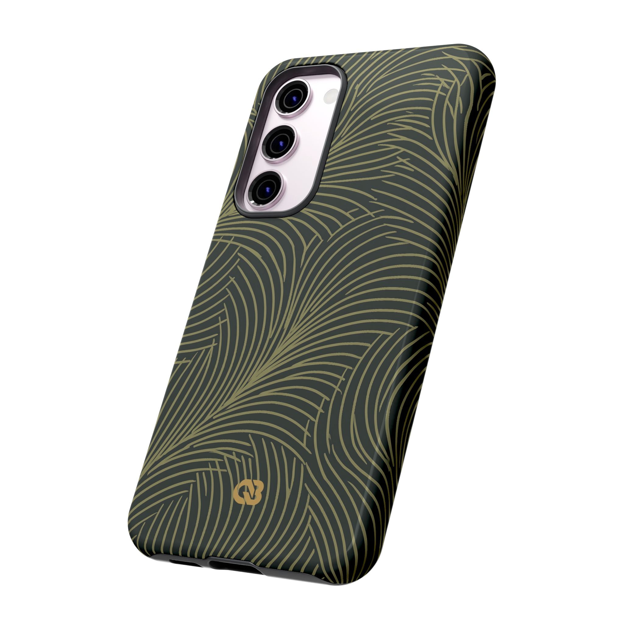 Green Tough Phone Case for Samsung - Dark Olive Plume