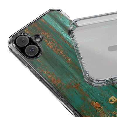 Teal Impact MagSafe Phone Case for iPhone - Verdigris Copper Siding