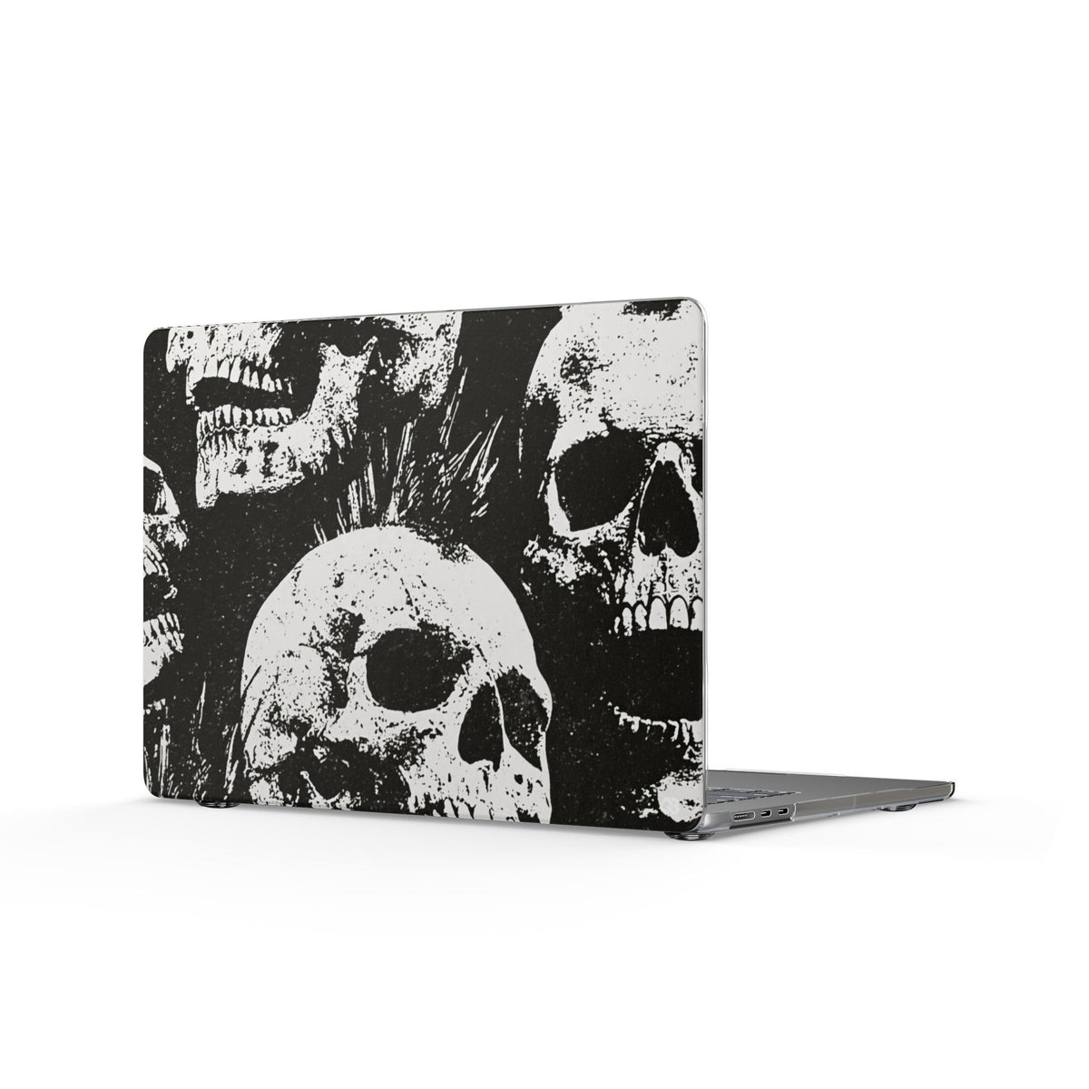 Punk Skull Riot · Clear Hard Case for MacBook · Black