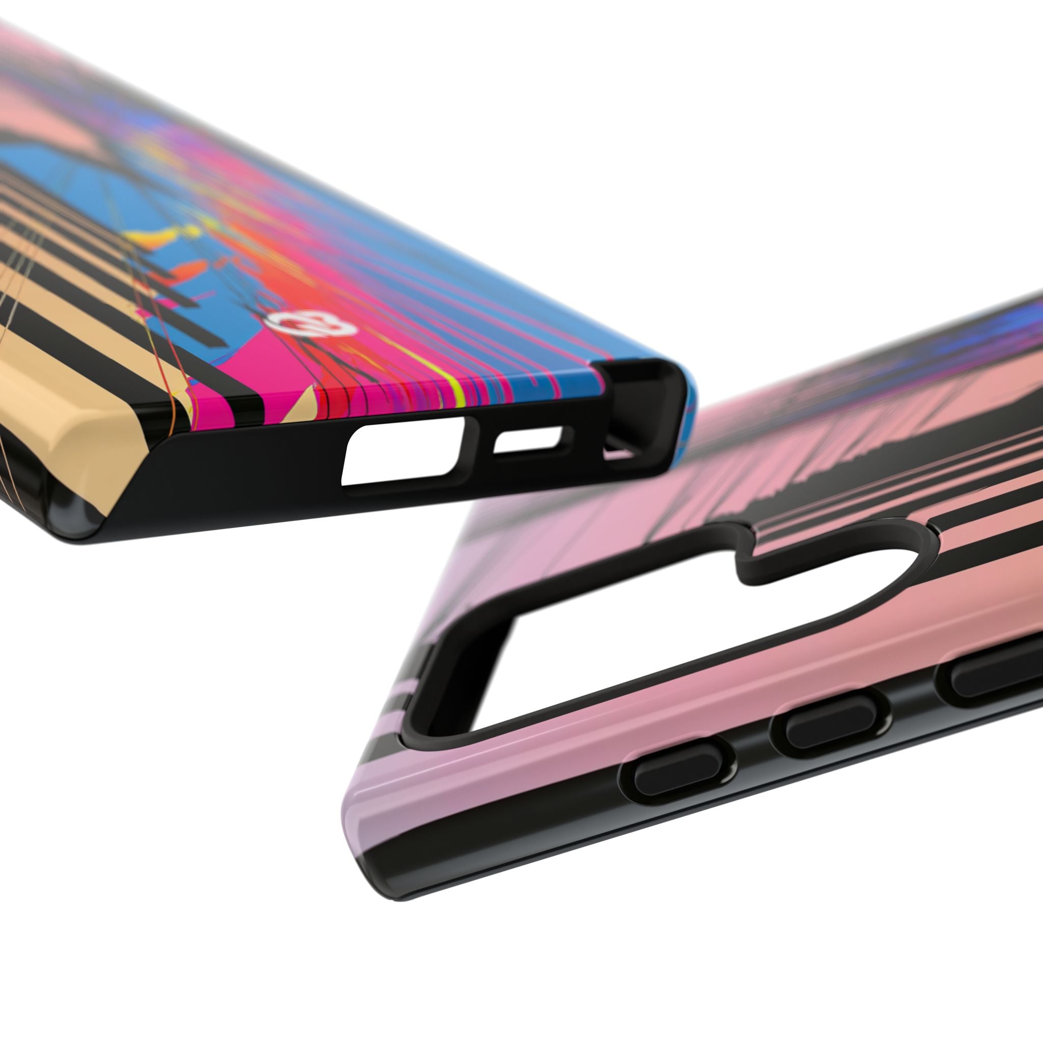 Blue Tough Phone Case for Samsung - Fractured Data Skyline