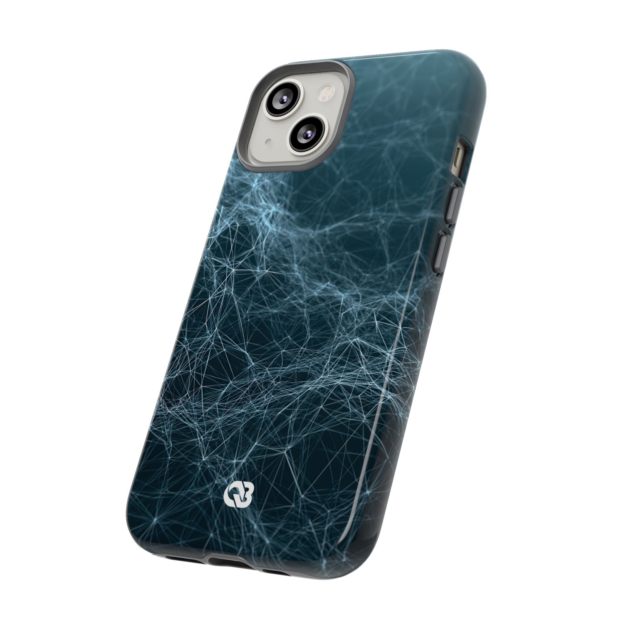 Teal Tough Phone Case for iPhone - Arctic Neural Mesh
