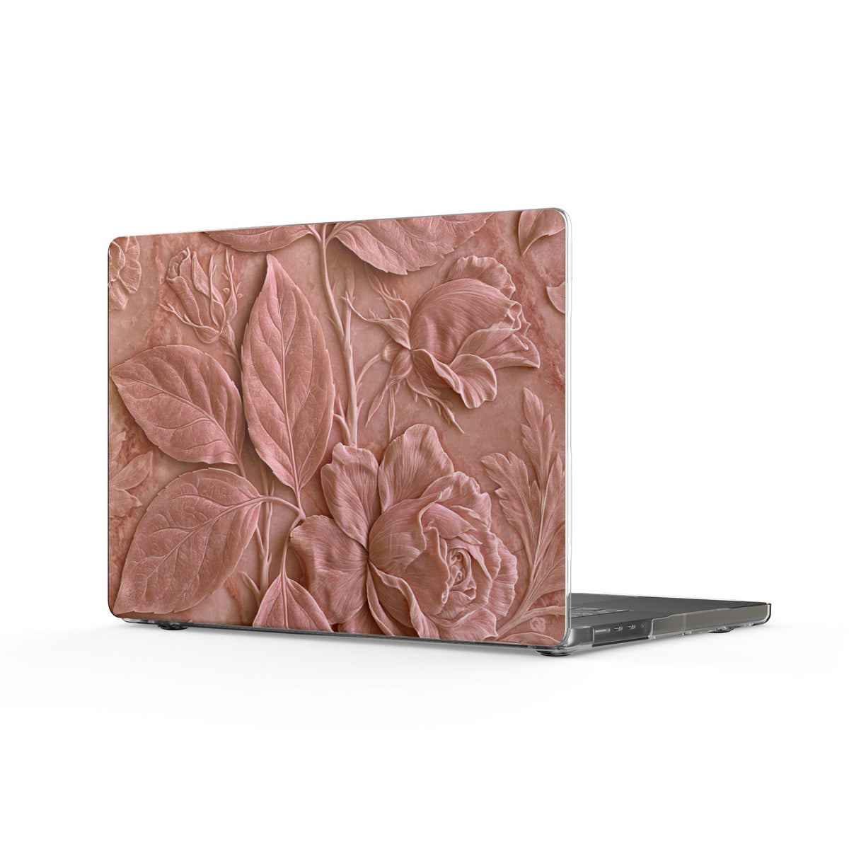 Blush Rose Relief · Clear Hard Case for MacBook · Pink