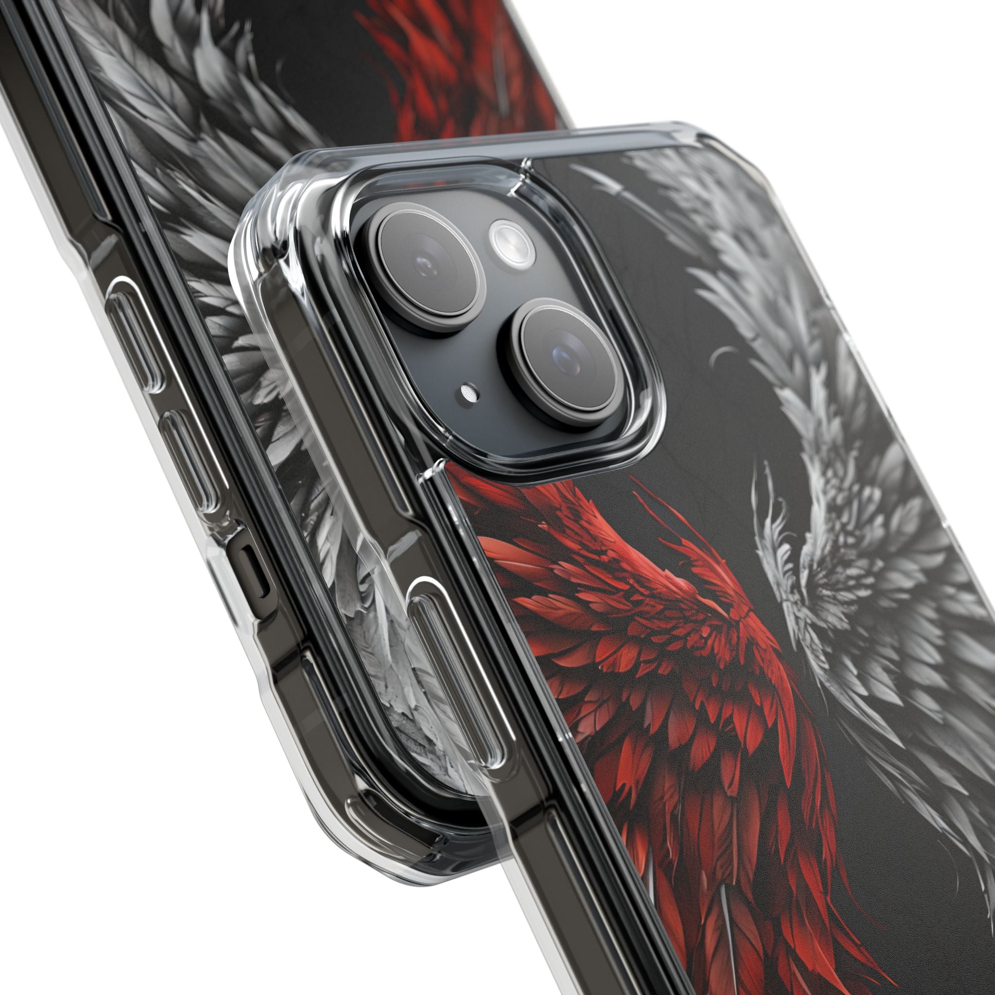 Crimson Silver Wings iPhone 15 Case - Impact