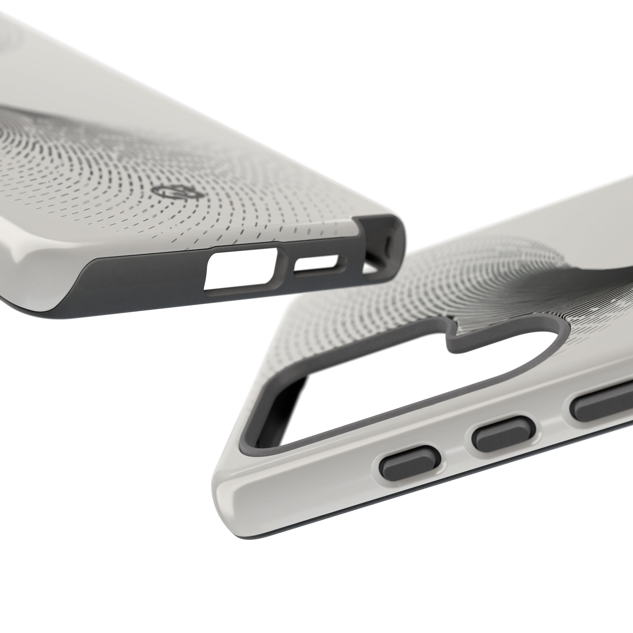White Tough Phone Case for Samsung - Linear Torsion Grid