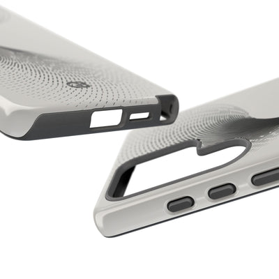 White Tough Phone Case for Samsung - Linear Torsion Grid