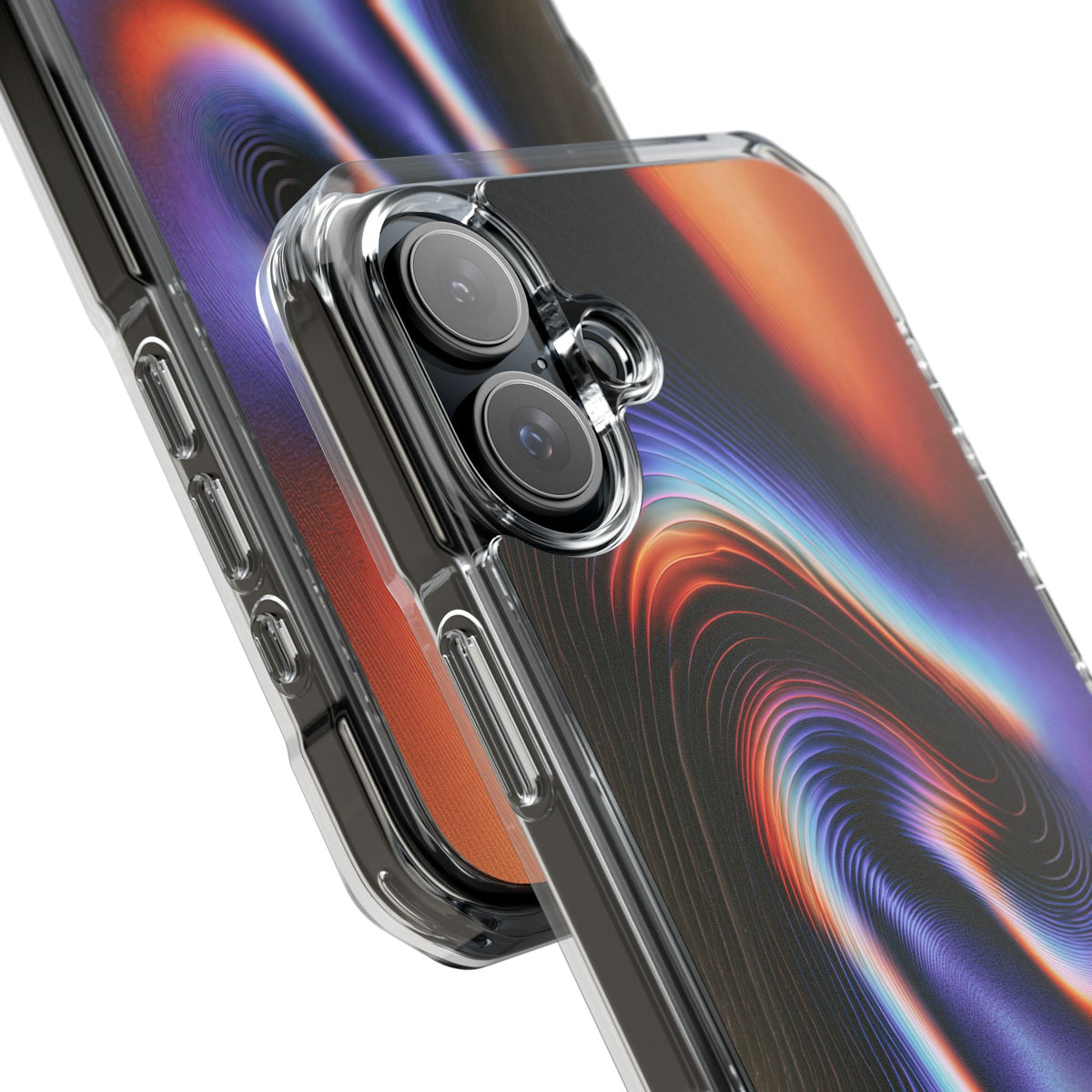 Prismatic Resonance · Clear Impact Magnetic Phone Case for iPhone · Purple