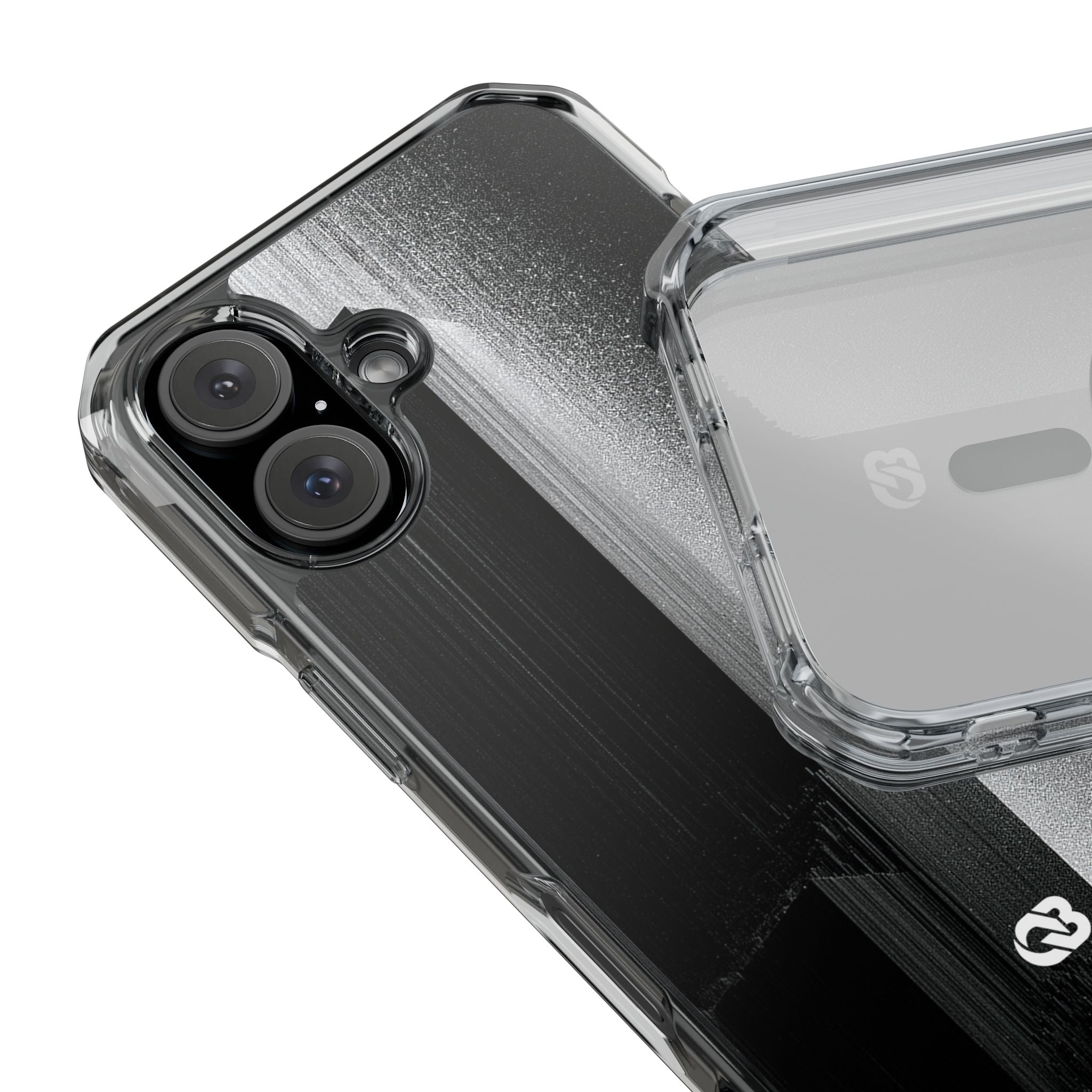 Black Impact MagSafe Phone Case for iPhone - Brutalist Pixel Monolith