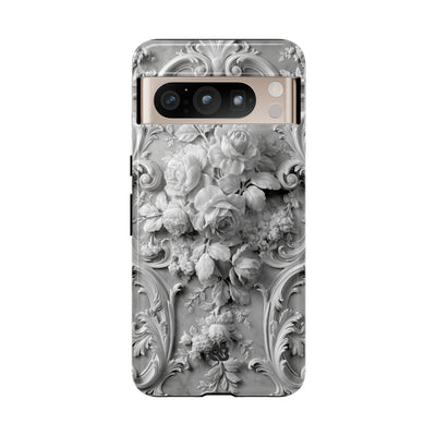 Rococo Marble Rose · Tough Phone Case for Pixel ·  White