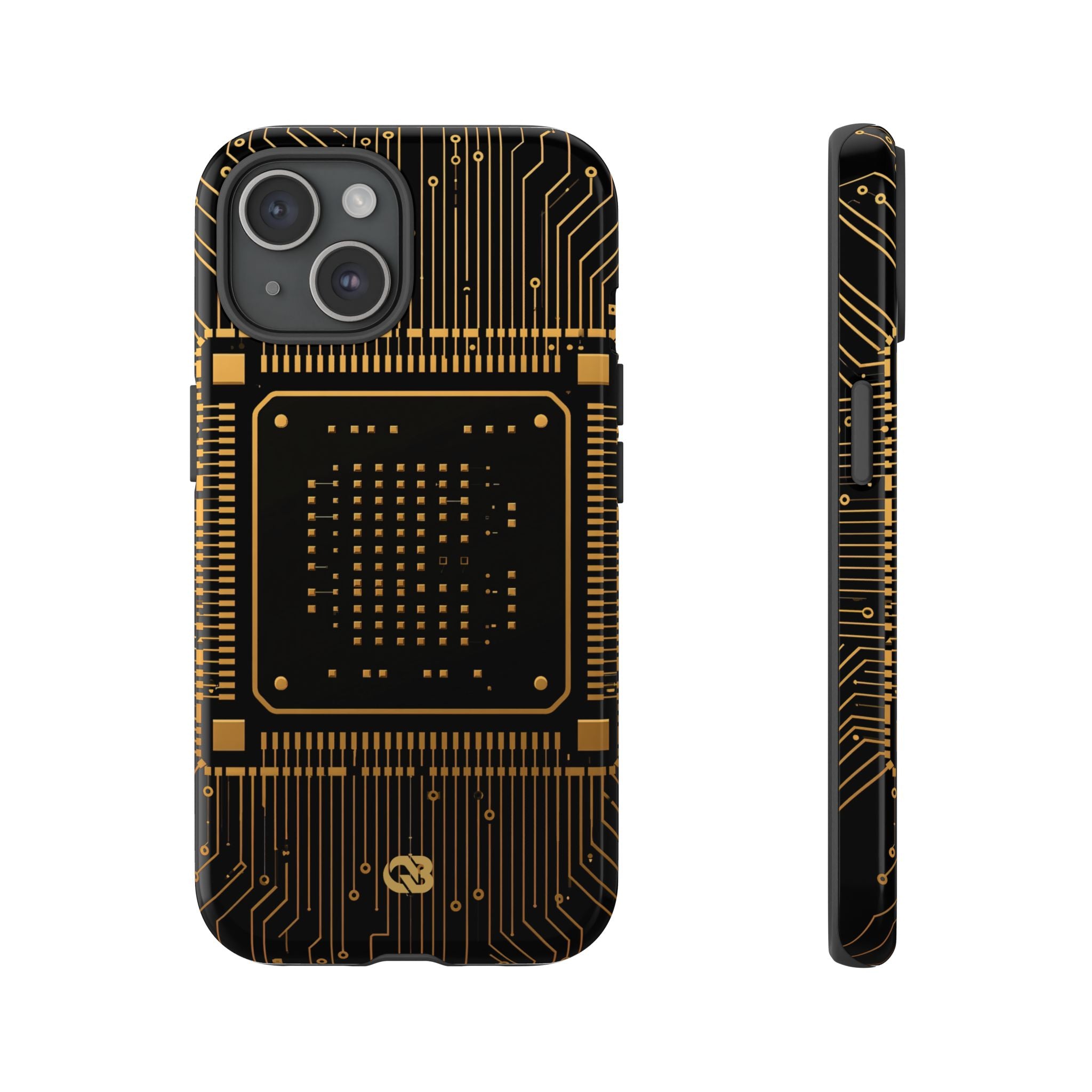 Gold Tough Phone Case for iPhone - Cyber Gold Processor