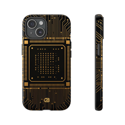 Gold Tough Phone Case for iPhone - Cyber Gold Processor