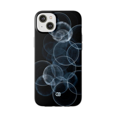 Blue Lite Phone Case for iPhone - Cyan Pulse Ripple