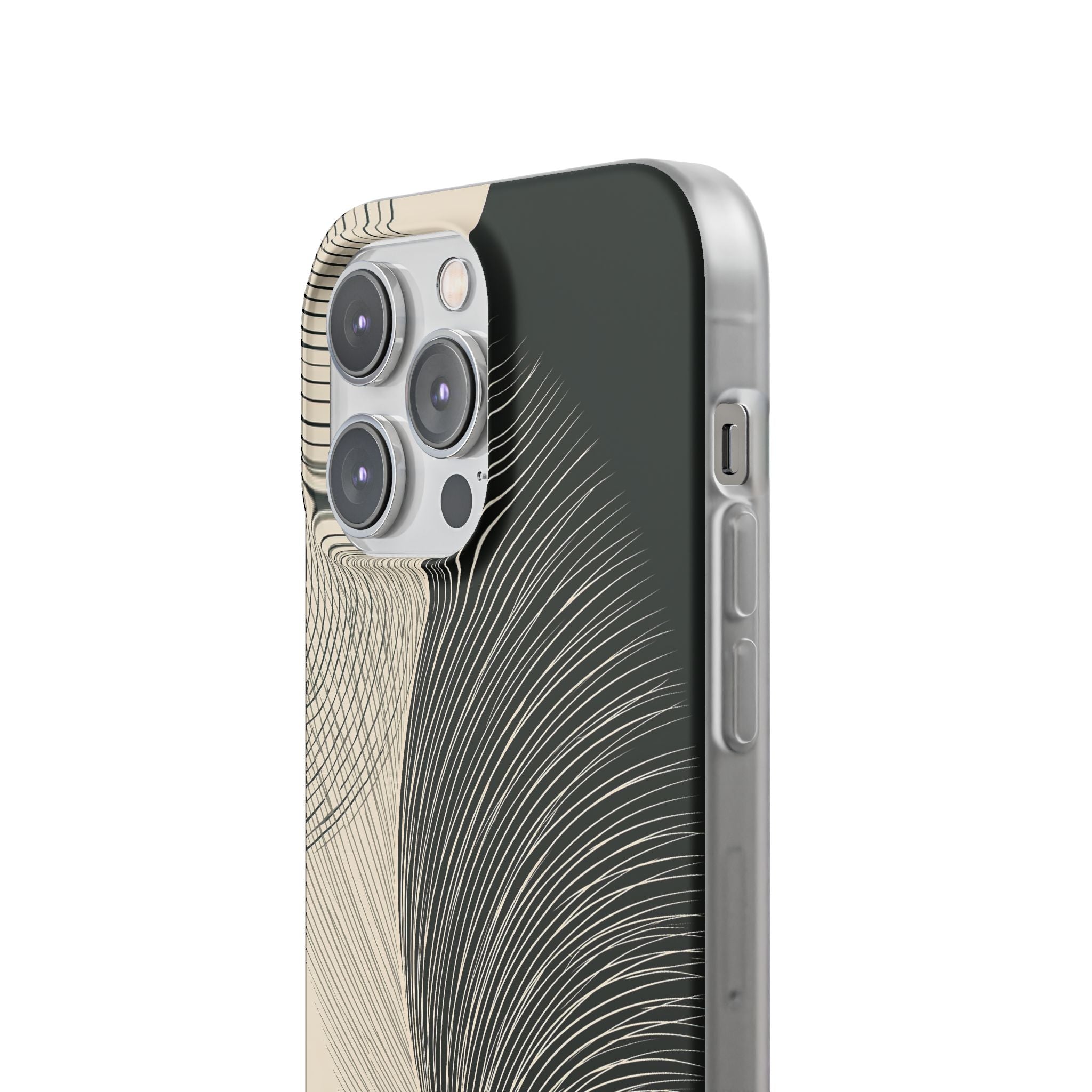 Beige Lite Phone Case for iPhone - Obsidian Cream Plume