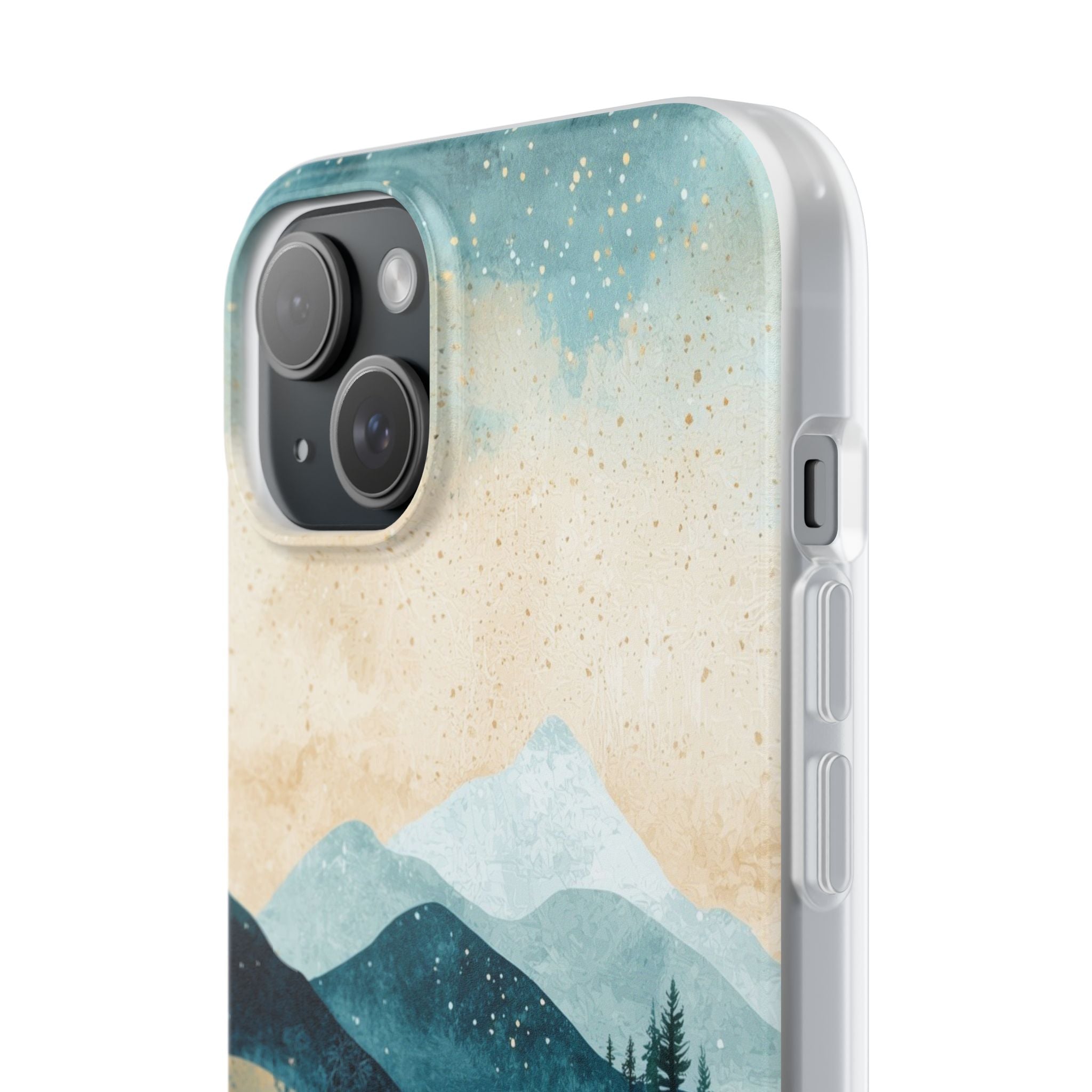 Moonlit Mountains iPhone 15 Plus Cover - Blød