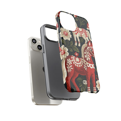 Nordic Dala Meadow · Tough Phone Case for iPhone · Red