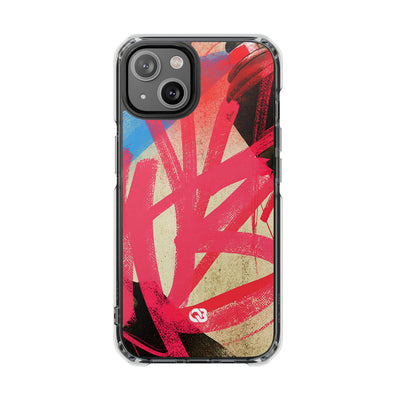 Neon Spray Tag · Clear Impact Magnetic Phone Case for iPhone · Pink