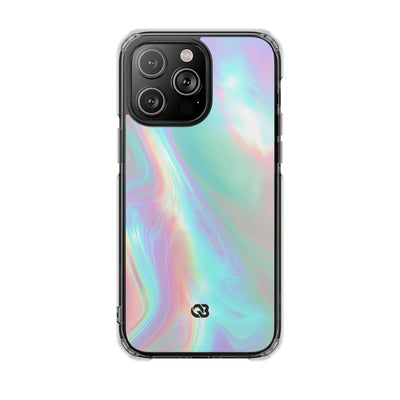 Prismatic Liquid Light · Clear Impact Magnetic Phone Case for iPhone · Teal