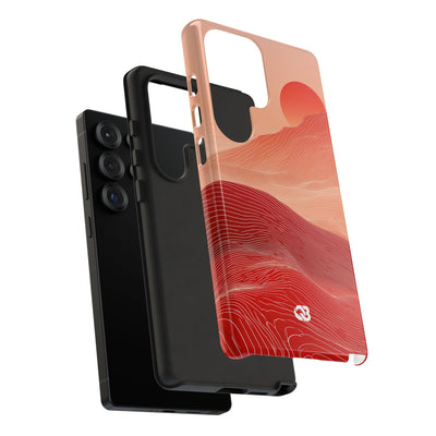 Red Tough Phone Case for Samsung - Crimson Ridge Lines