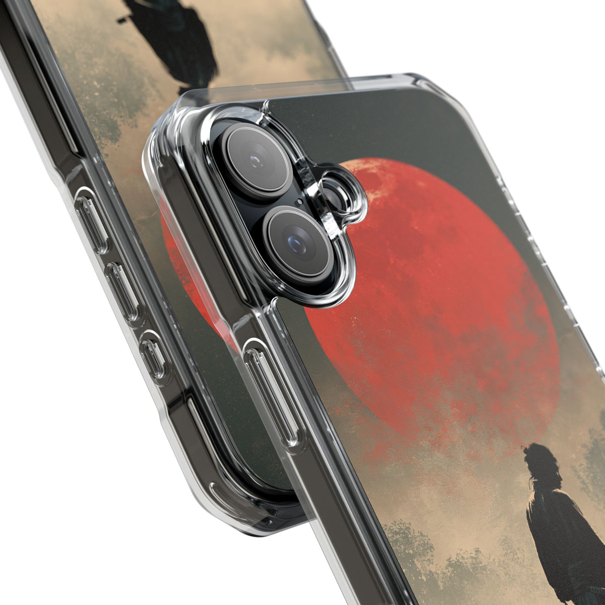 Crimson Moon Ronin · Clear Impact Magnetic Phone Case for iPhone · Red
