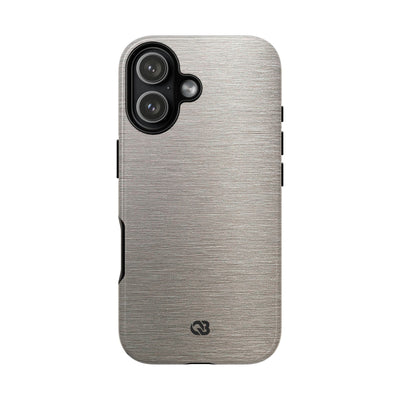 Brushed Silver Alloy · Tough Phone Case for iPhone · Silver