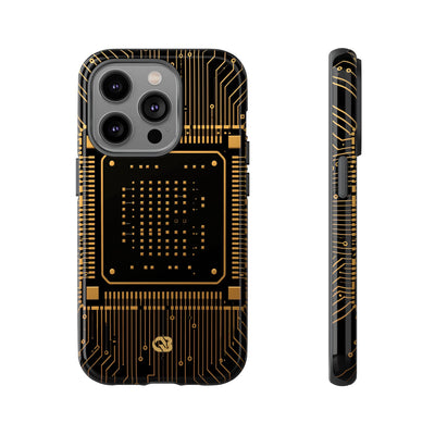 Gold Tough Phone Case for iPhone - Cyber Gold Processor