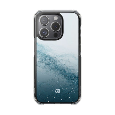 Teal Impact MagSafe Phone Case for iPhone - Cyan Vector Lattice
