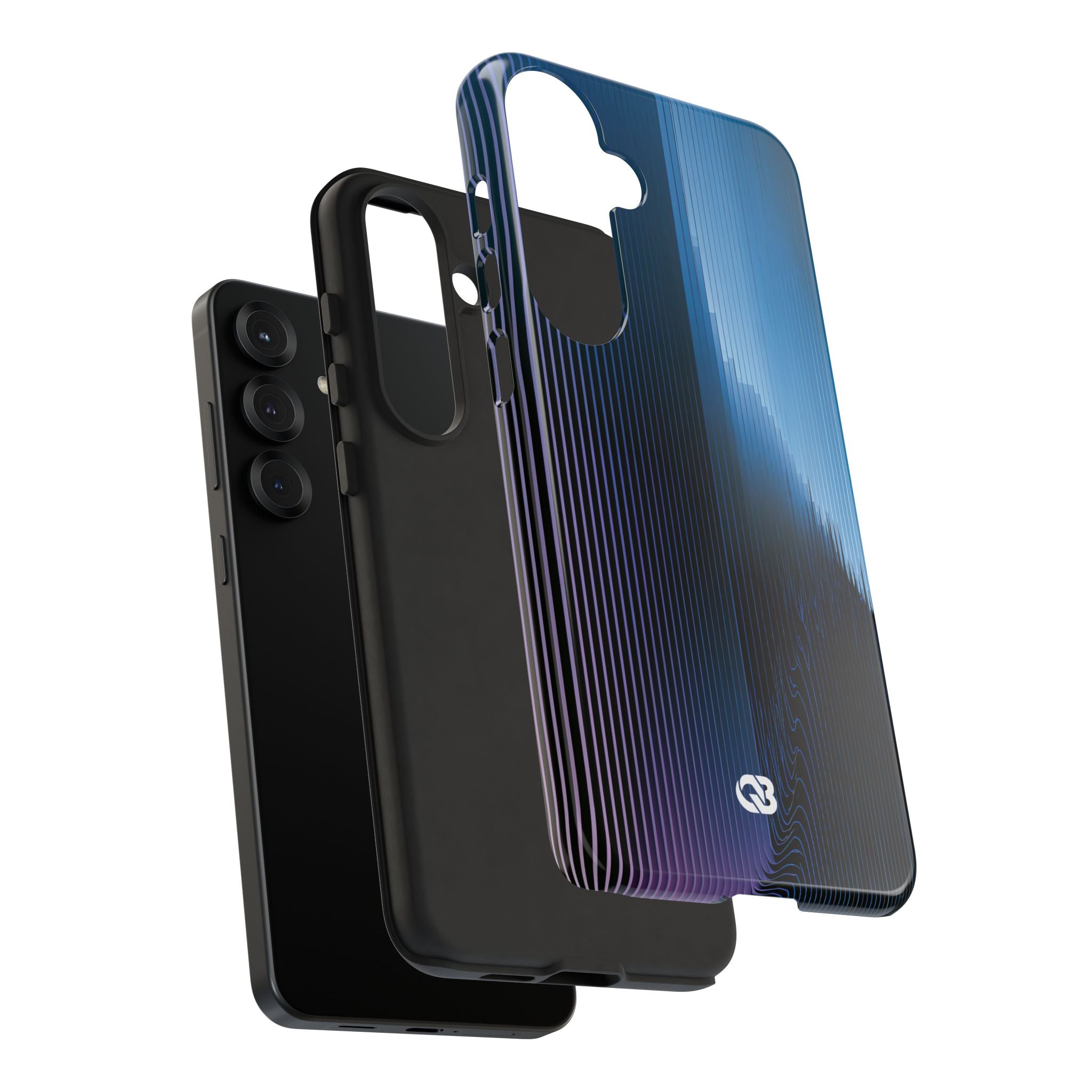 Blue Tough Phone Case for Samsung - Indigo Distortion Wave
