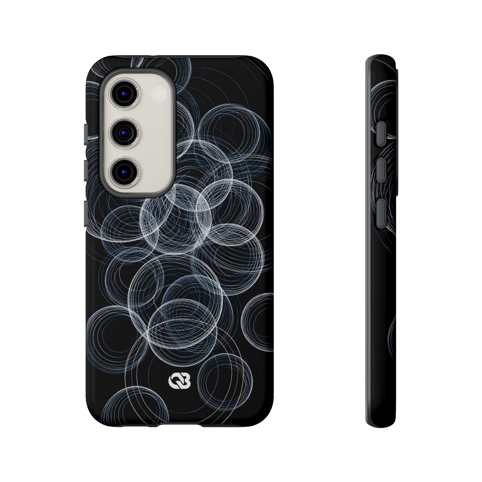 Black Tough Phone Case for Samsung - Frosted Ring Matrix