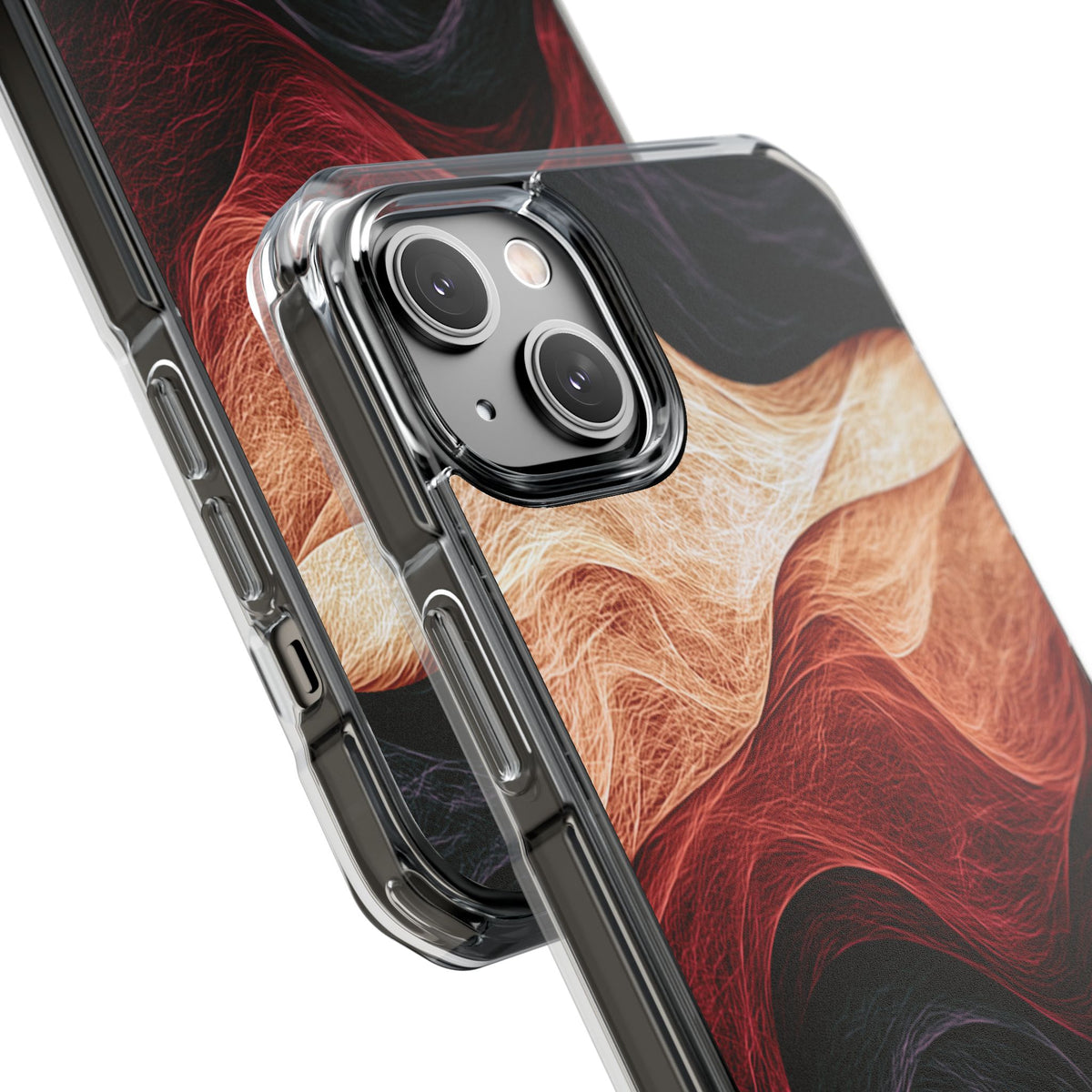 Ember Wave Dispersion · Clear Impact Magnetic Phone Case for iPhone · Red