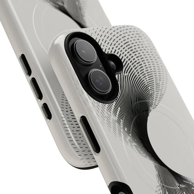 White Tough 2.0 Magsafe Phone Case for iPhone - Linear Torsion Grid