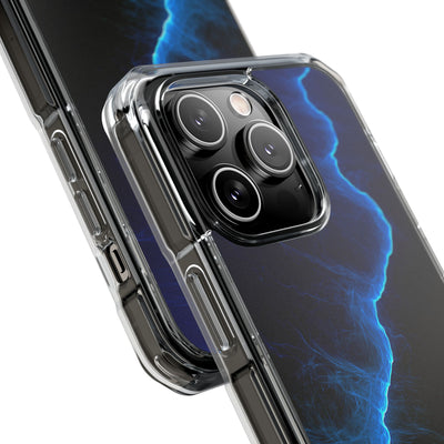 Electric Azure Drift · Clear Impact Magnetic Phone Case for iPhone · Blue
