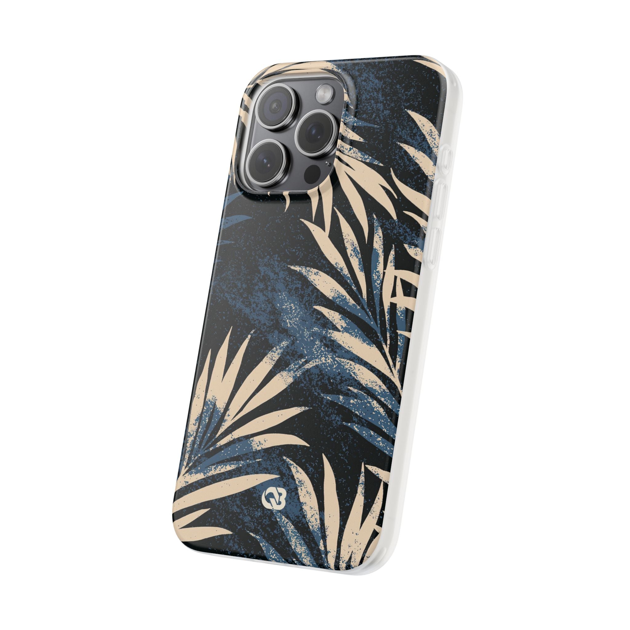 Blue Lite Phone Case for iPhone - Midnight Indigo Palm