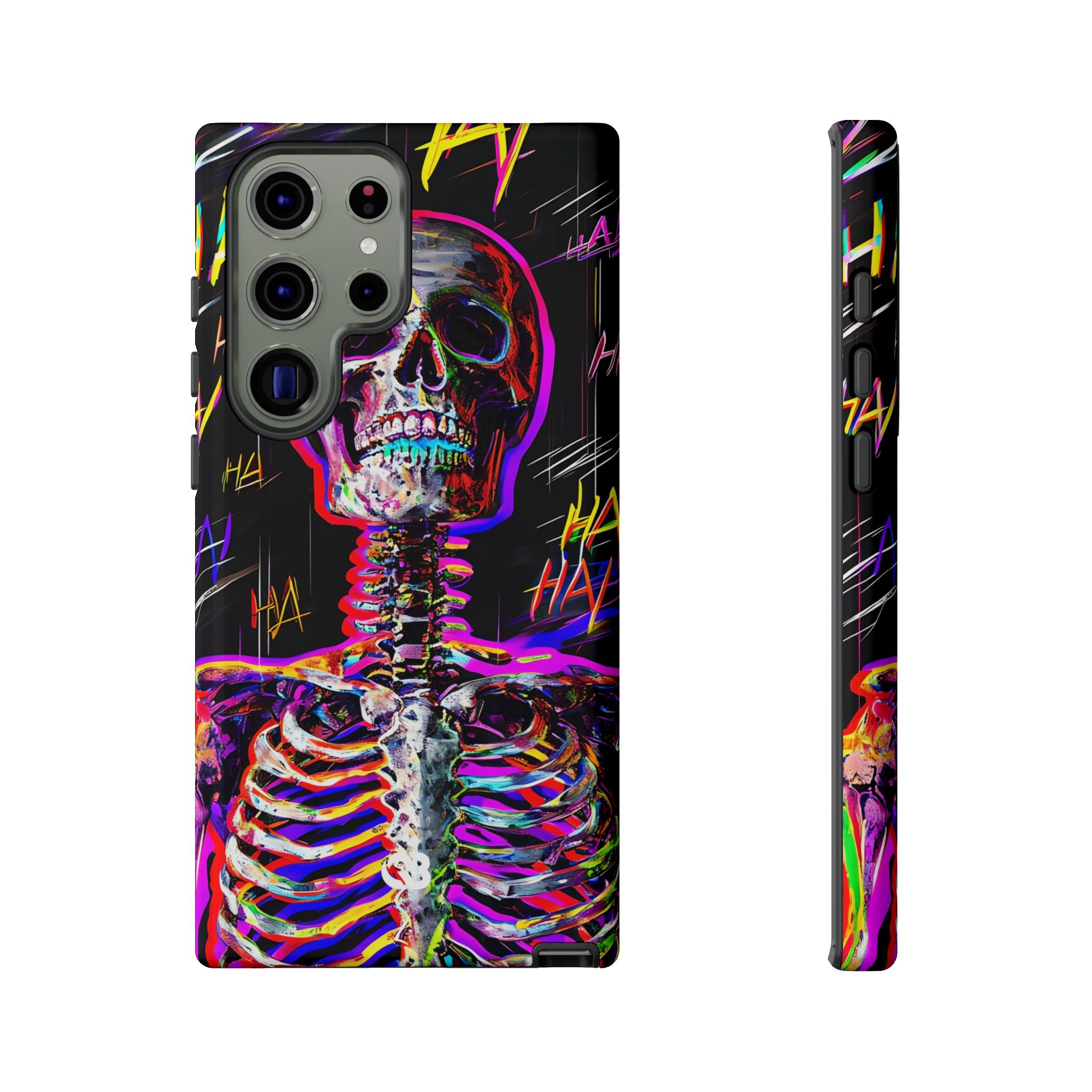 Neon Glitch Skeleton · Tough Handyhülle für Samsung