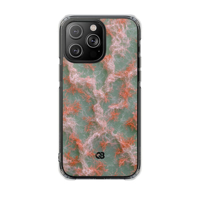 Coral Pixel Matrix · Clear Impact Magnetic Phone Case for iPhone · Green