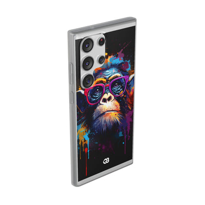 Neon Splatter Primate · Soft Telefoncover til Samsung