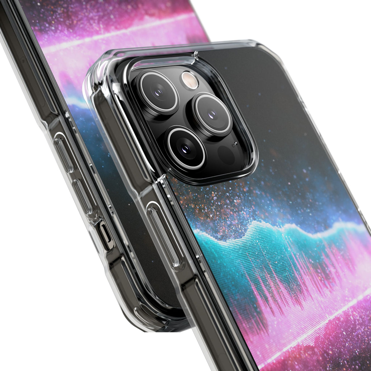 Digital Frequency · Clear Impact Magnetic Phone Case for iPhone · Pink