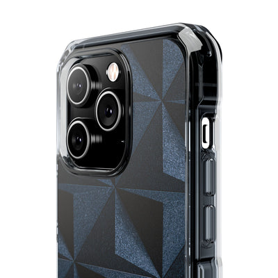 Faceted Slate · Clear Impact Magnetic Phone Case for iPhone ·  Blue