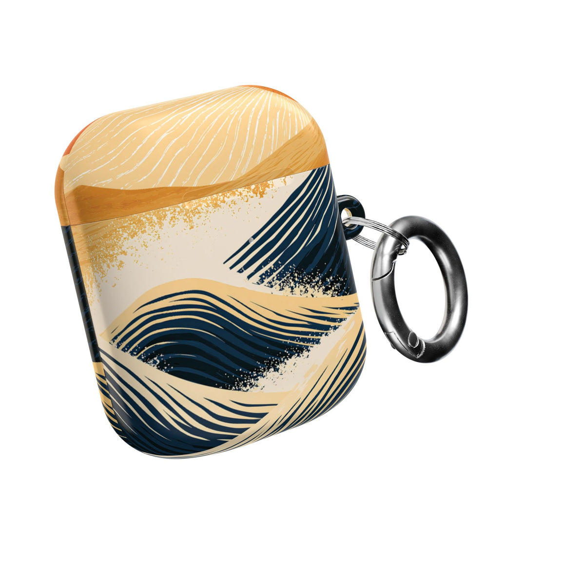 Golden Horizon Waves · Hard Case for AirPods & AirPods Pro · Blue