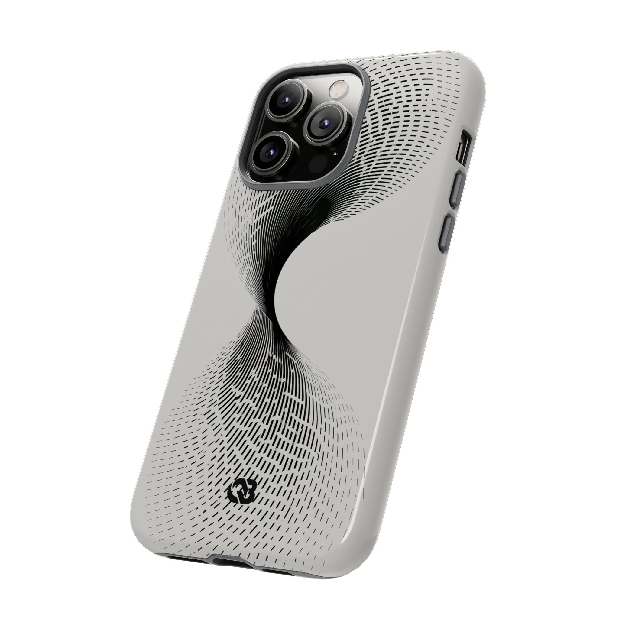 White Tough Phone Case for iPhone - Linear Torsion Grid