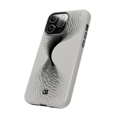 White Tough Phone Case for iPhone - Linear Torsion Grid