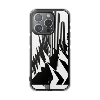 White Impact MagSafe Phone Case for iPhone - Shattered Vector Spire