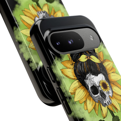 Sunflower Skull Google Pixel 9 Case - Tough