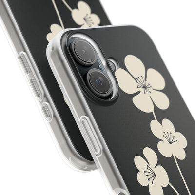 Black Lite Phone Case for iPhone - Obsidian Cream Bloom
