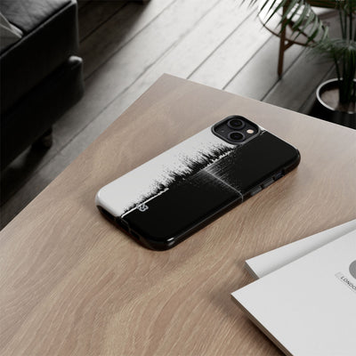 Black Tough Phone Case for iPhone - Static Signal Split