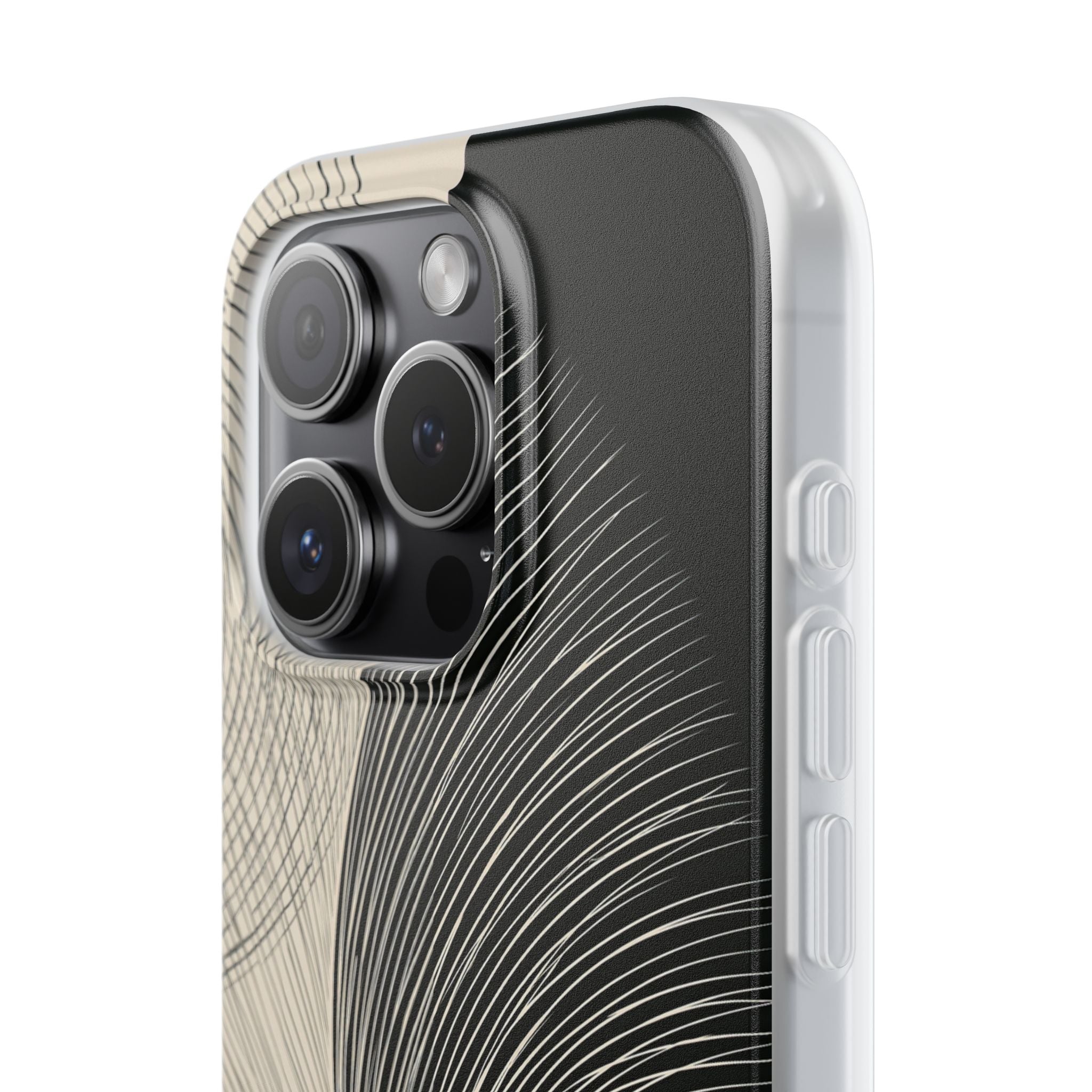 Beige Lite Phone Case for iPhone - Obsidian Cream Plume