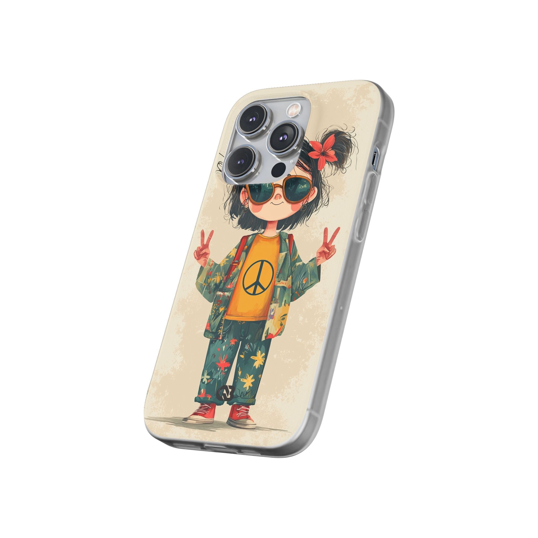 Retro Peace Girl · Soft Phone Case for iPhone