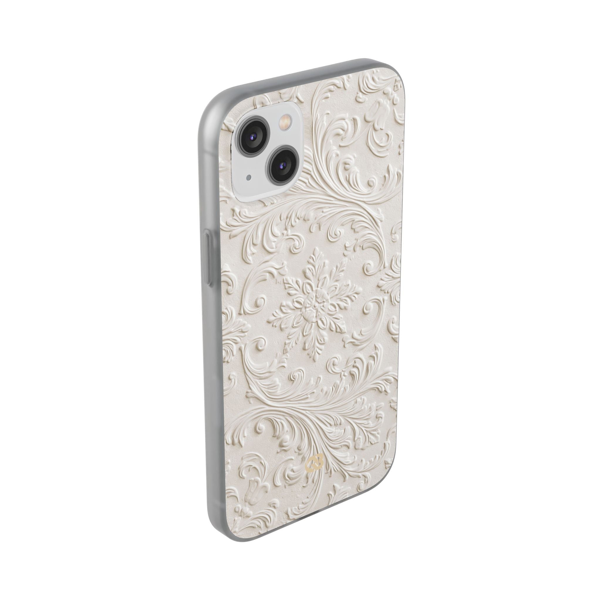 White Lite Phone Case for iPhone - Alabaster Floral Relief