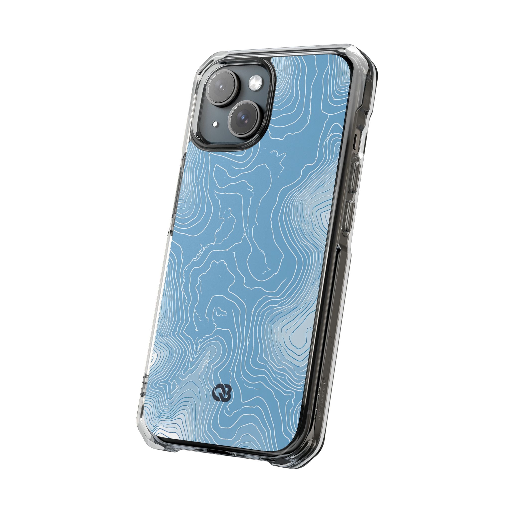 Blue Impact MagSafe Phone Case for iPhone - Glacial Ridge Topo